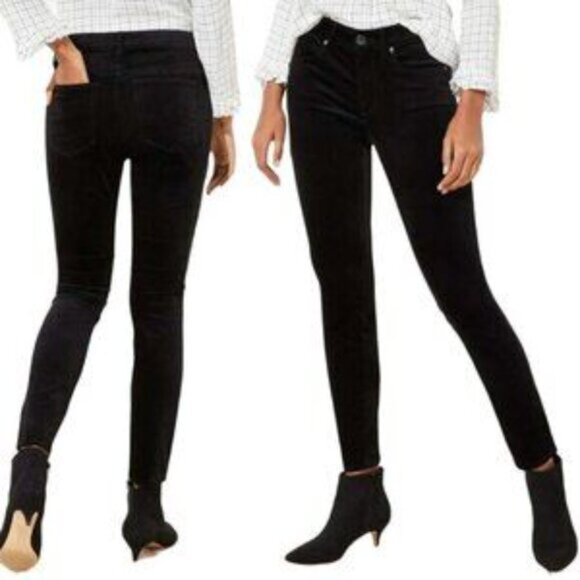 NWOT LOFT "Made and Loved" Modern Velvet Skinny Jeans in Black Size 8 (29) - Picture 3 of 12